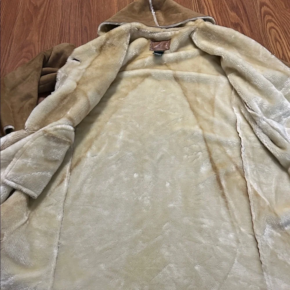 Ralph Lauren Brown Leather Label Vintage Faux Suede and Fur Lined Y2K Long Coat - Picture 6 of 6